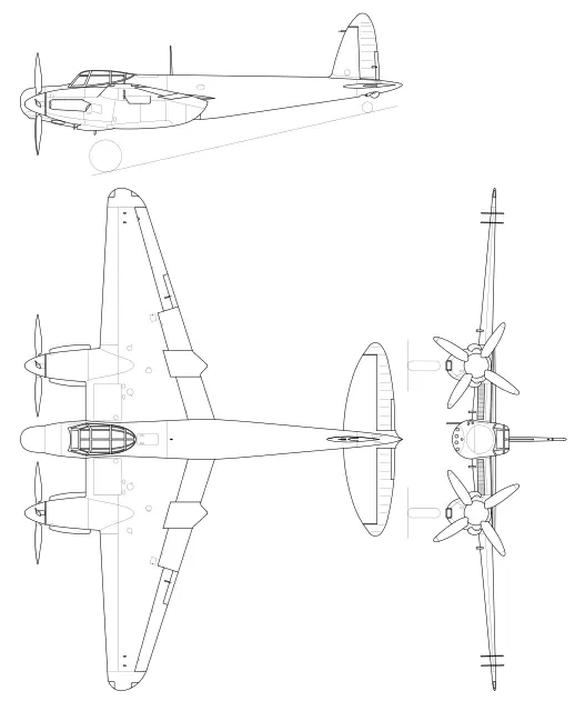 De Havilland Mosquito Mk IX 3-х обзорная линия