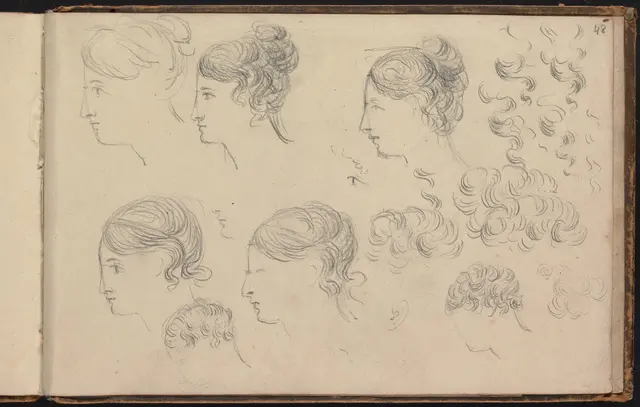 Очерки голов и причесок QS:P1476,en:'Sketches of Heads and Hairstyles' label QS:Len,'Sketches of Heads and Hairstyles'