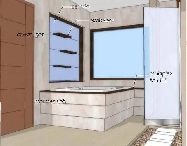 Rumah Idaman: whirlpool spa интерьер kamar mandi marmer Slab