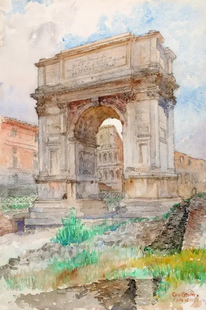 Arch Titus, Рим акварель Касс