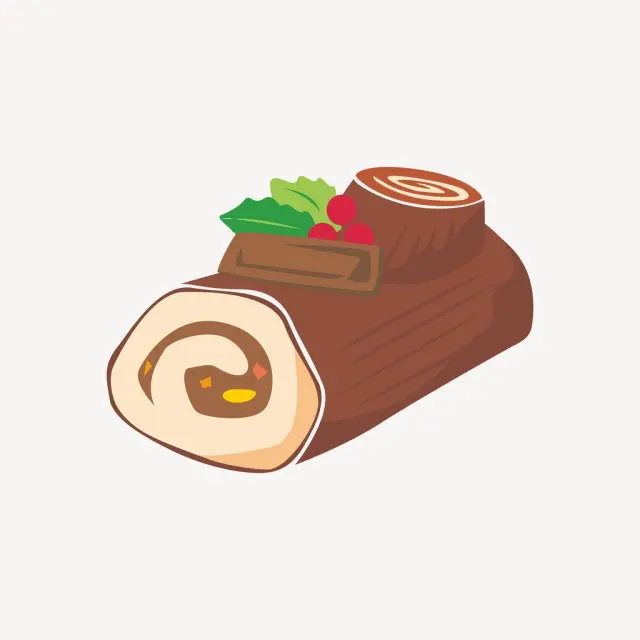 Рождественская иллюстрация торта Yule log
