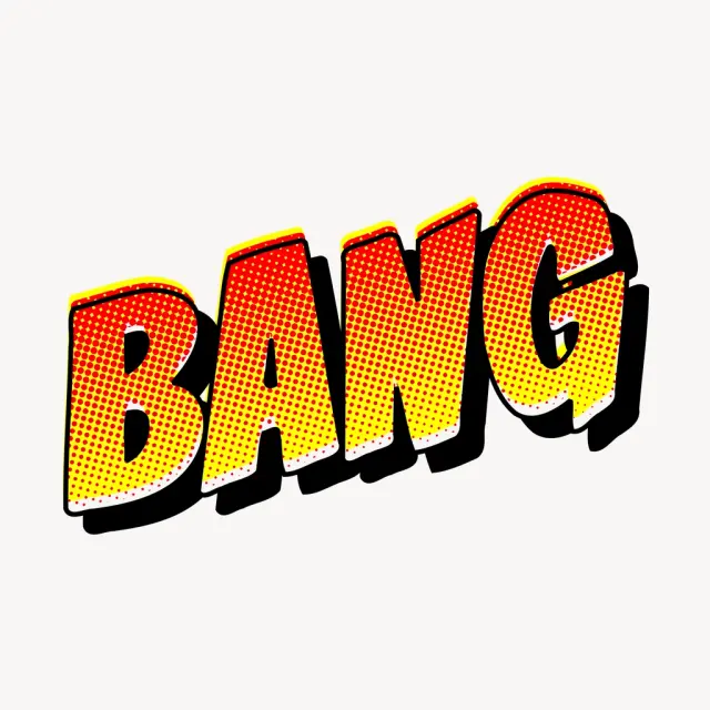 Bang typography clipart, комикс-поп