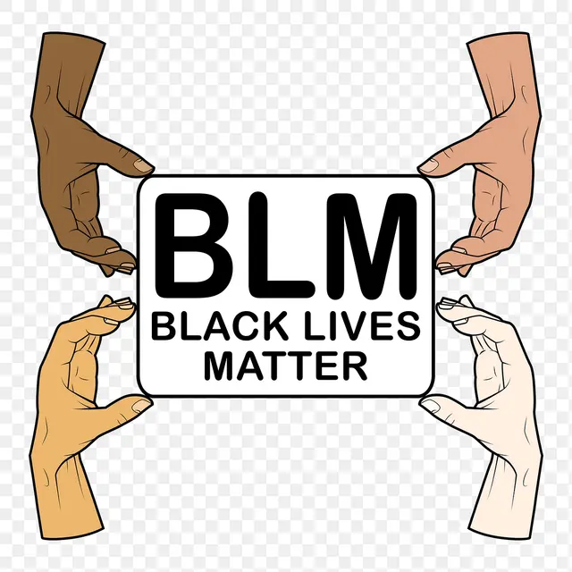 BLM типографика png наклейка, равная
