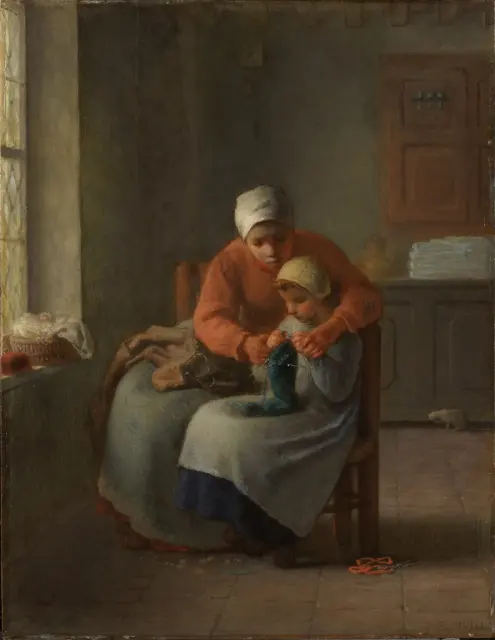 Урок вязания (ок. 1860) Жан