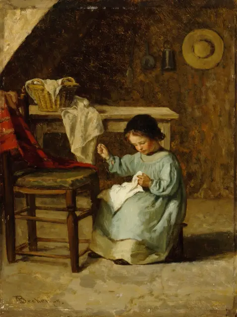 Девушка шитье, 1869