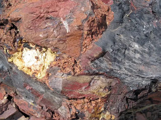 Clinker (Wasatch Formation, Нижний эоцен; метаморфизм угольного огня в 19 ка, Поздний плейстоцен; большой блок в Межштатном 90 на западе — с