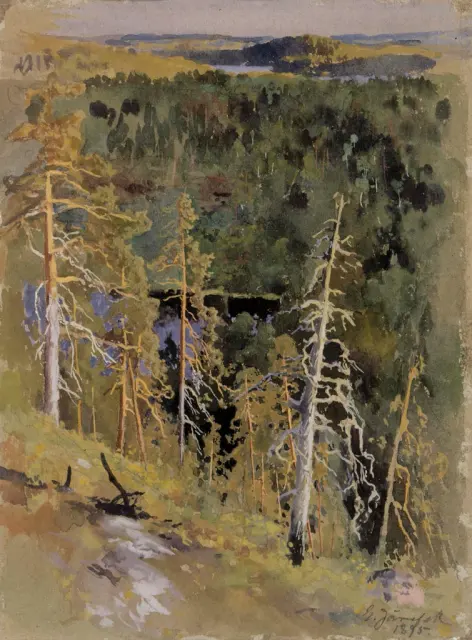 Лесной пейзаж, 1895, Ээро Ярнефельт