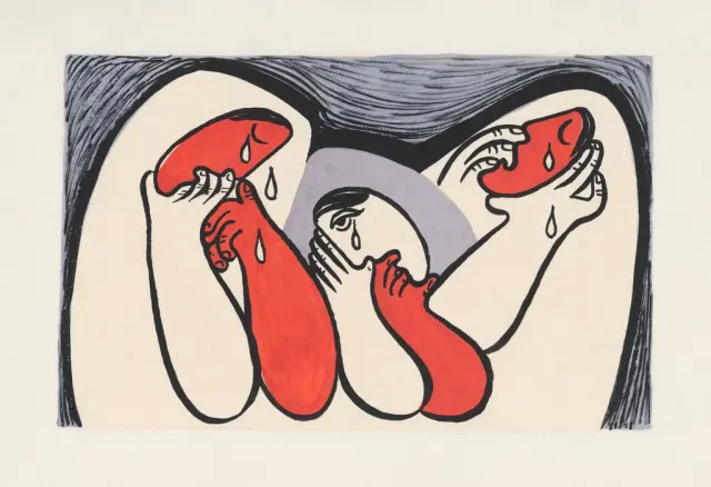 Плачущие женщины (1938), абстрактная живопись
