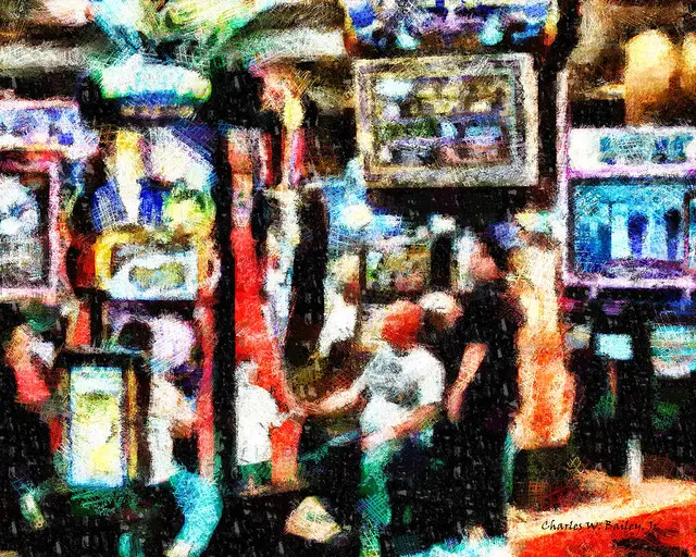 Digital Wax Crayon Drawing of a Las Vegas Casino Чарльз У. Бейли-младший