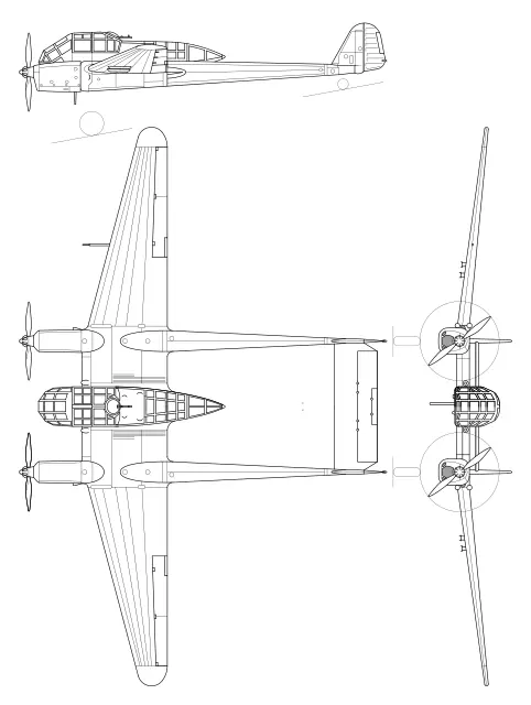 Focke — Wulf Fw 189 A-1 3-х обзорная линия