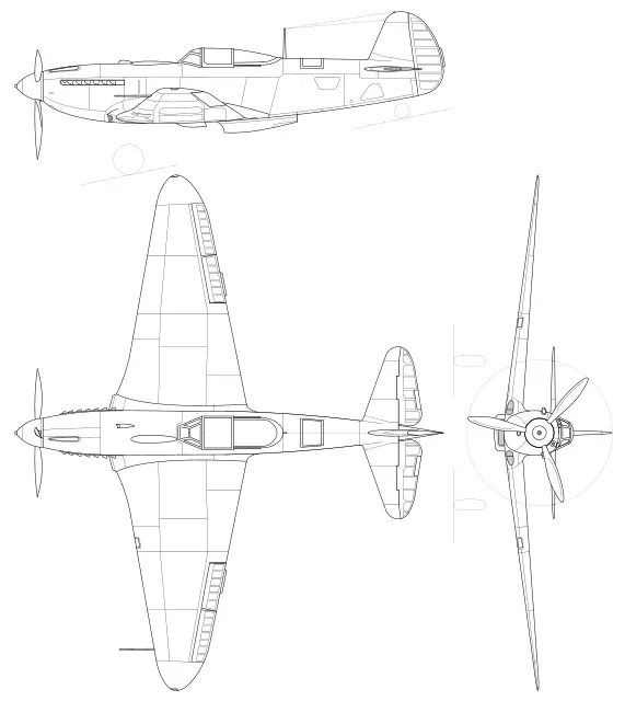 Яковлев Як-9П 3-зрительный рисунок