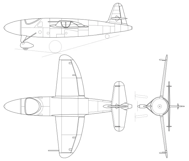 Heinkel He 176 3-х обзорная линия