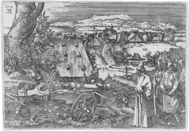 Пейзаж с ярлыком пушки QS:Len, Landscape with a Large Cannon