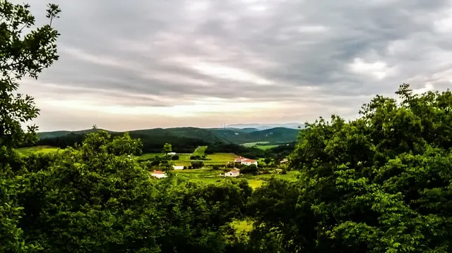 Горный ландшафт, Aetochori, Evros, Греция
