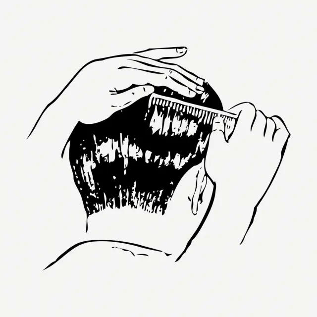 Мужчина подстригся, рисуя клипарт