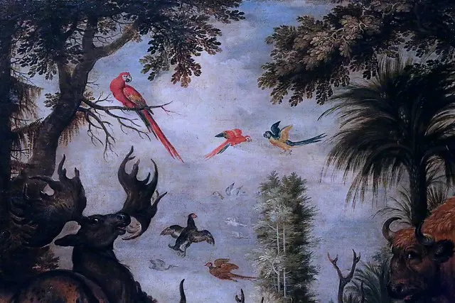 IMG_8418 Roelandt Savery. 1576-1639. Utrecht. Paysage de forêt avec animaux. Forest landscape with animals. Strasbourg Palais des Rohan.