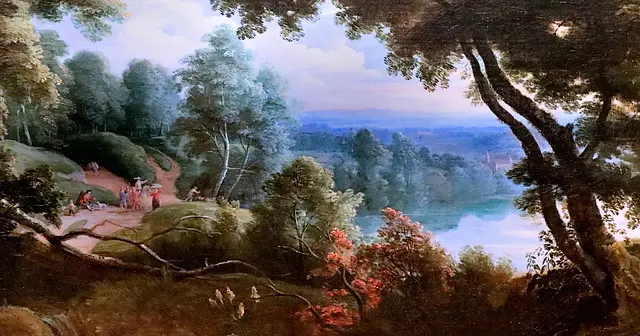 IMG_1344A Jacques d'Arthois 16131686 Bruxelles Waldlandschaft mit Fluss und Reisenden Forest landscape with river and travelers Paysage de f