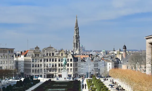 Вид на Брюссель из Mont des Arts, Брюссель, Бельгия
