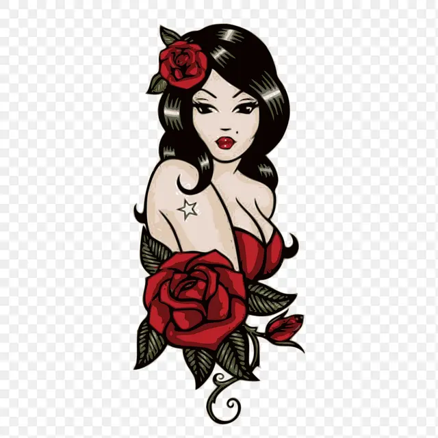 Сексуальная татуировка Png Woman Sticker