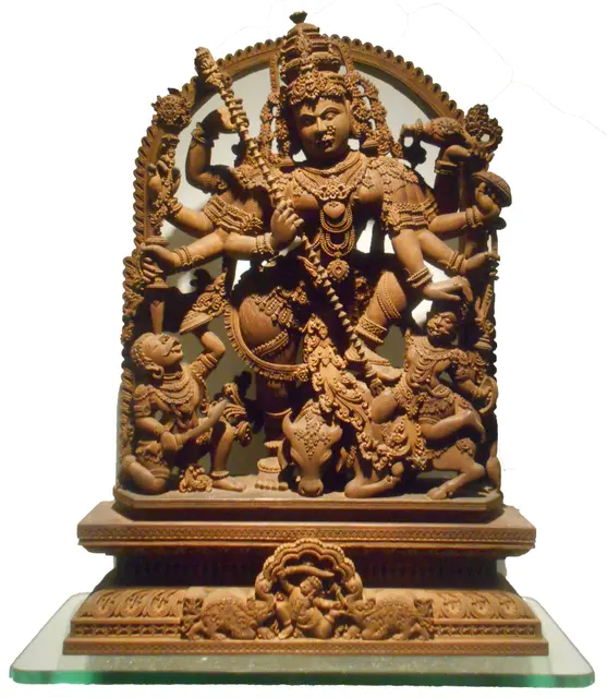 Скульптура Деби Дурга от Sandalwood Murshidabad WB 30 01 2018