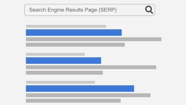 Страница результатов поиска (SERP) Графическая иллюстрация