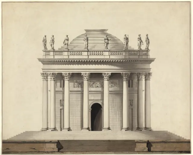 Классический храм (ок. 1780) рисунок